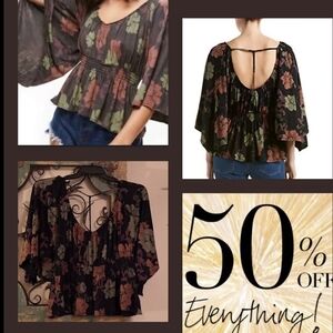 Free People Multicolor Floral Blouse. Excellent Condition NWOT Size XS